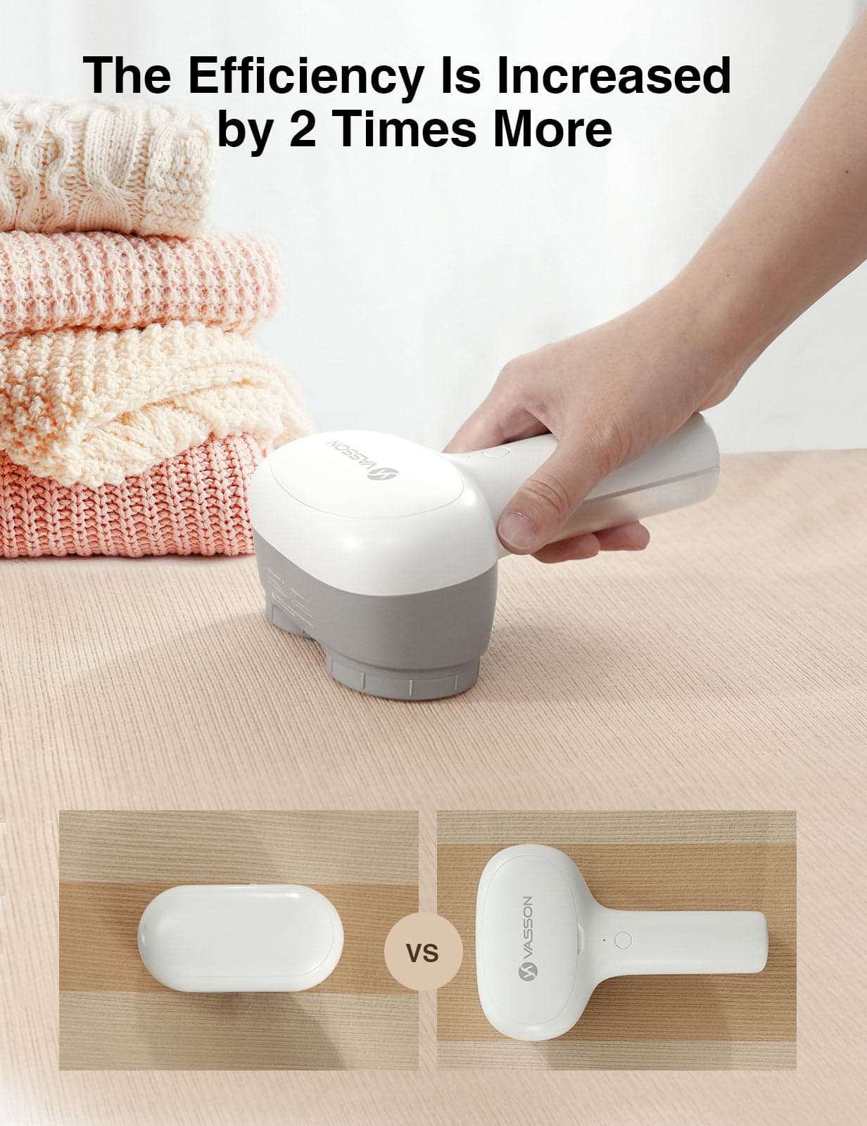 VASSON Fabric Shaver, Electric Lint Remover, Rechargeable Lint Shaver, Sweater Shavers to Remove Pilling, Large Fuzz Remover for Clothes Couch Furniture 2