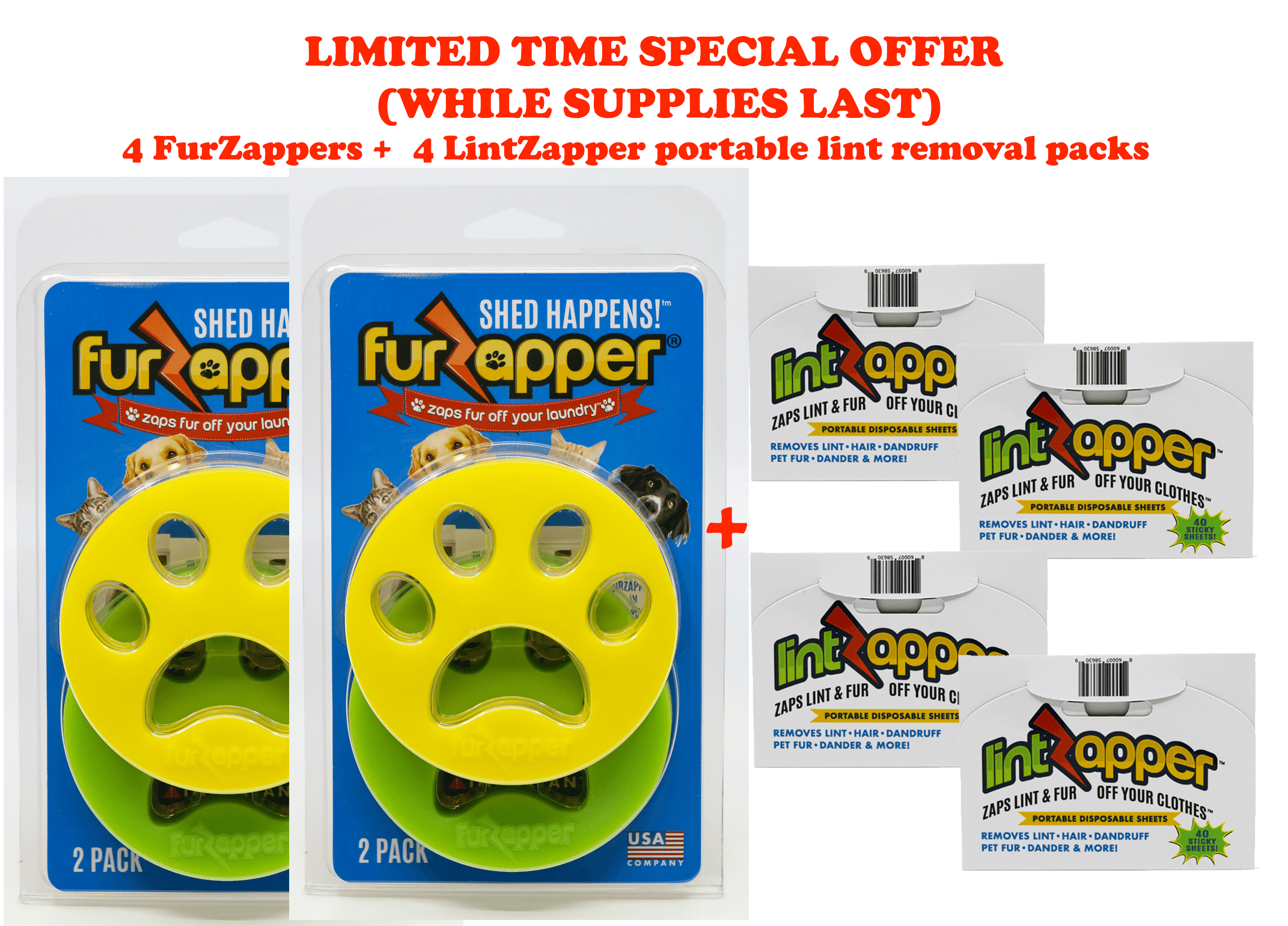 Special Edition Bundle - 4 FurZappers / 4 LintZappers